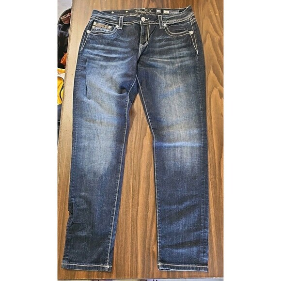 Miss Me Women's Skinny Jeans - Dark Blue - Picture 1 of 10